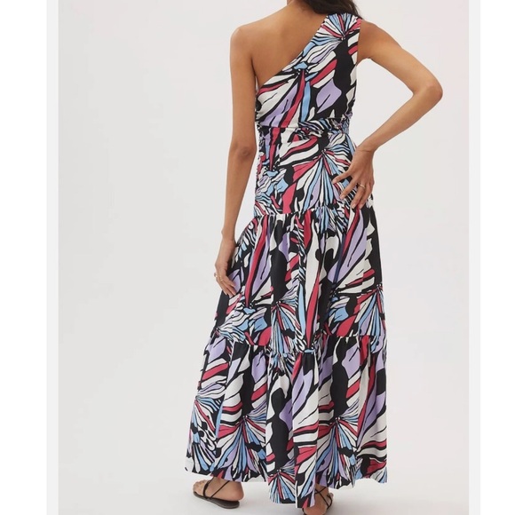 Anthropologie Maeve One-Shoulder Printed Midi Dress - Picture 3 of 11